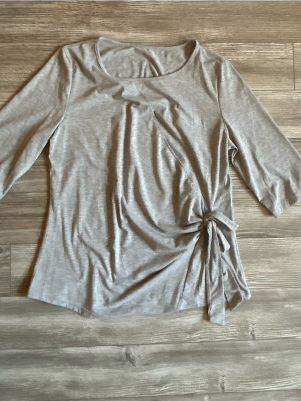Women's Knot-Detail Long Sleeve Top - Taupe